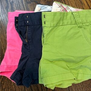 J. Crew Navy, Green and Pink Shorts
